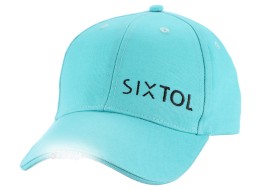 Cap with LED light B-CAP 25 lm, rechargeable, USB, universal size, turquoise
