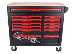 Workshop trolley with tools MECHANIC TROLLEY TITAN 1559, 13 drawers, 1559 pcs of tools