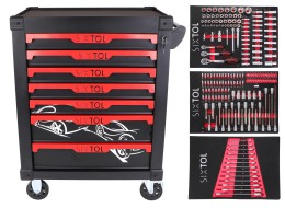 MECHANIC TROLLEY KEVIN 195 workshop trolley with tools, 7 drawers, 195 pcs of tools