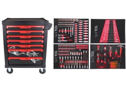 MECHANIC TROLLEY KEVIN 210 workshop trolley with tools, 7 drawers, 210 pcs of tools