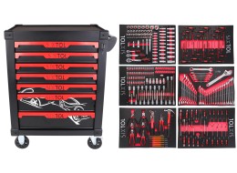 MECHANIC TROLLEY KEVIN 274 workshop trolley with tools, 7 drawers, 274 pcs of tools