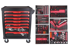 Workshop tool trolley MECHANIC TROLLEY KEVIN 326, 7 drawers, 326 pcs of tools