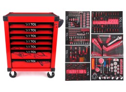 Workshop tool trolley MECHANIC TROLLEY KEVIN RED 326, 7 drawers, 326 pcs of tools